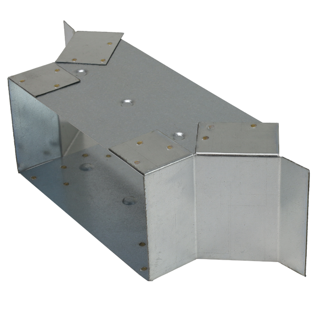 Side connection 220x80 mm for rectangular galvanised flat duct