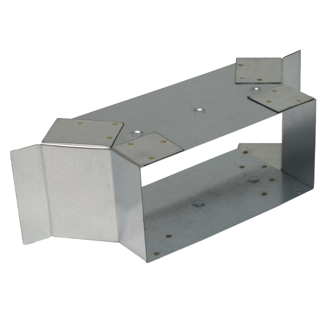 Side connection 220x80 mm for rectangular galvanised flat duct