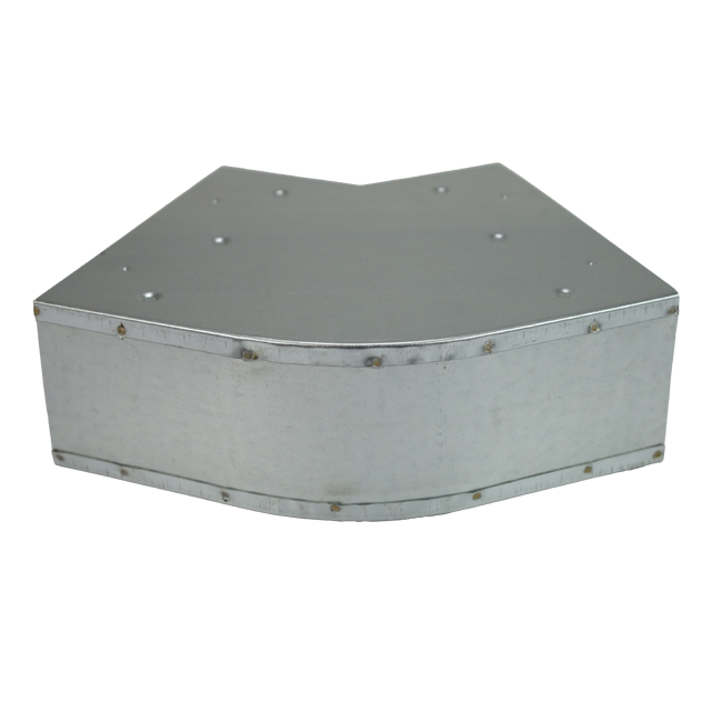 Galvanised flat duct elbow 45 degrees 300x80 horizontal
