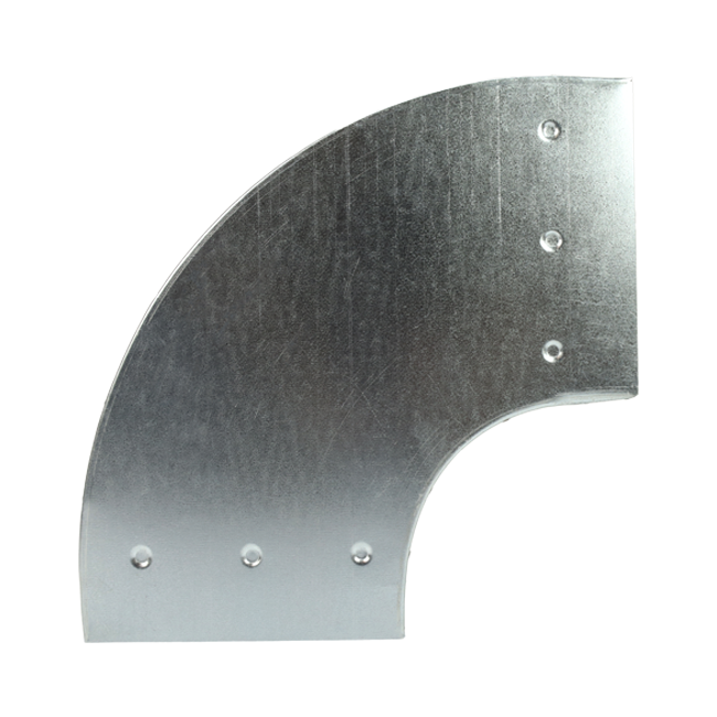 Galvanised flat duct elbow 90 degrees 300x80 horizontal