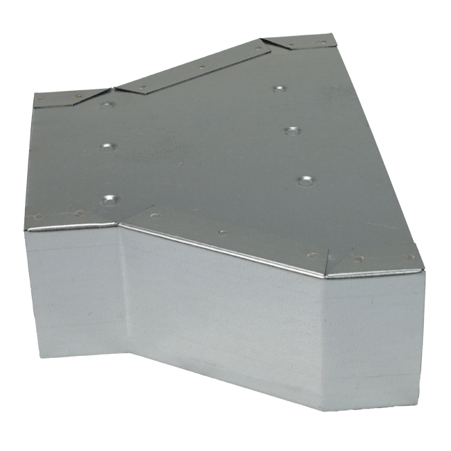 Reducer 300 x 80 mm to 220 x 80 mm for galvanised flat duct
