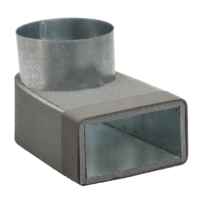 Thermoduct elbow 170mm x 80mm to diameter 160 mm for ducting