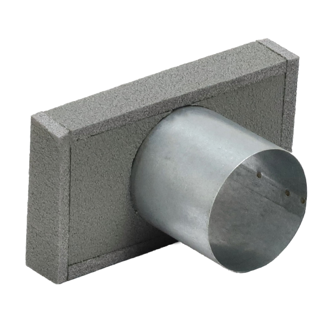 Thermoduct cover 220x80 mm with connection diameter 80 mm