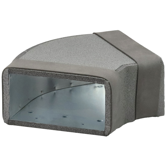Thermoduct flat duct elbow 45 degrees 300x80 mm horizontal