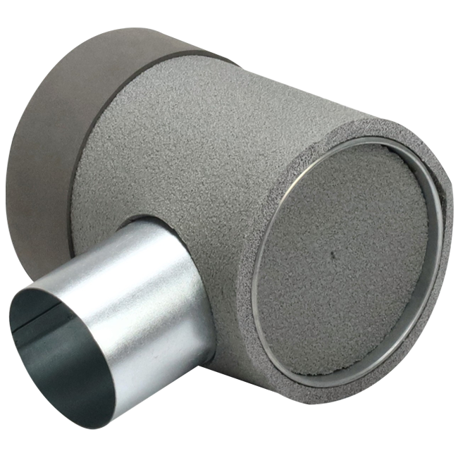 Thermoduct flat duct connector diameter 125mm H=80 mm single with hole for tunnel work