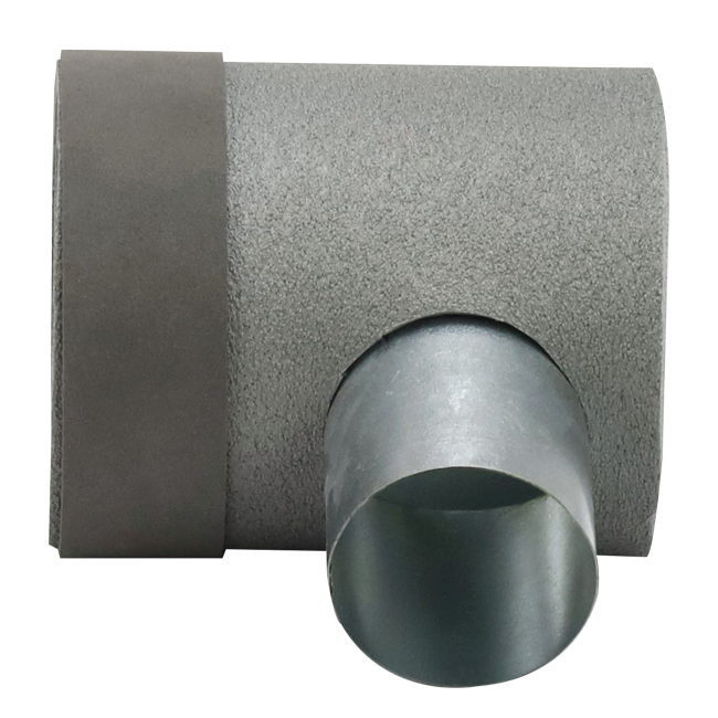 Thermoduct flat duct connector diameter 125mm H=80 mm single with hole for tunnel work