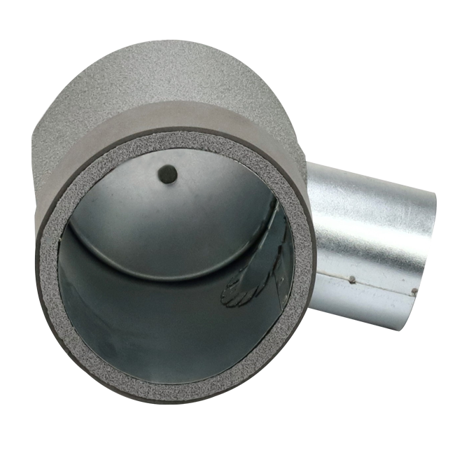 Thermoduct flat duct connector diameter 125mm H=80 mm single with hole for tunnel work
