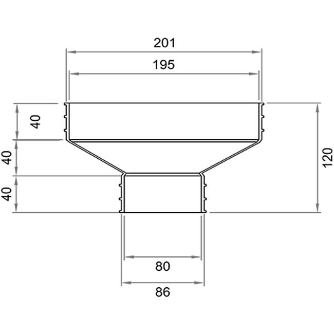 Wavin Ventiza Transition PVC Oval 195x80 mm to 80 mm M/M