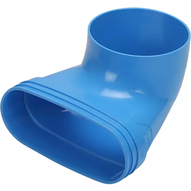 Wavin Ventiza End Piece 90 degrees PVC Oval 195x80x70 mm with diameter 125 mm M/M