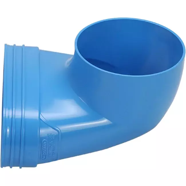 Wavin Ventiza End Piece 90 degrees PVC Oval 195x80x70 mm with diameter 125 mm M/M