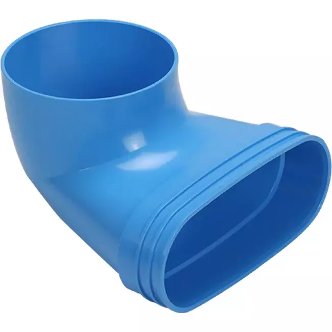 Wavin Ventiza End Piece 90 degrees PVC Oval 195x80x70 mm with diameter 125 mm M/M