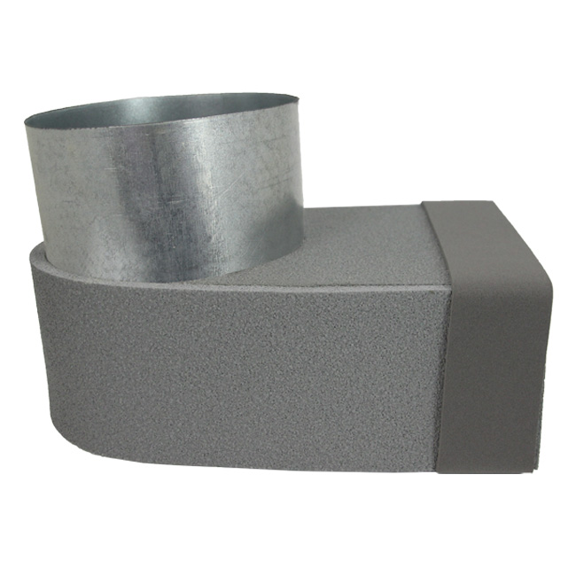 Thermoduct angled corner piece 220x80 mm to diameter 125 mm
