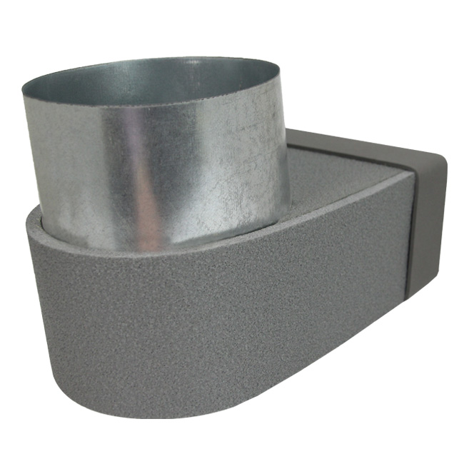 Thermoduct angled corner piece 220x80 mm to diameter 150 mm