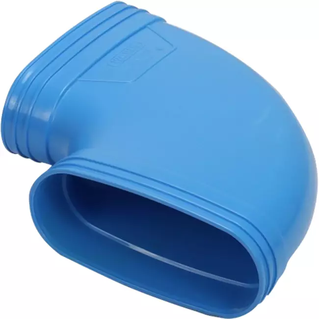 Wavin Ventiza Elbow 90 degrees PVC oval 195x80 mm horizontal M/M