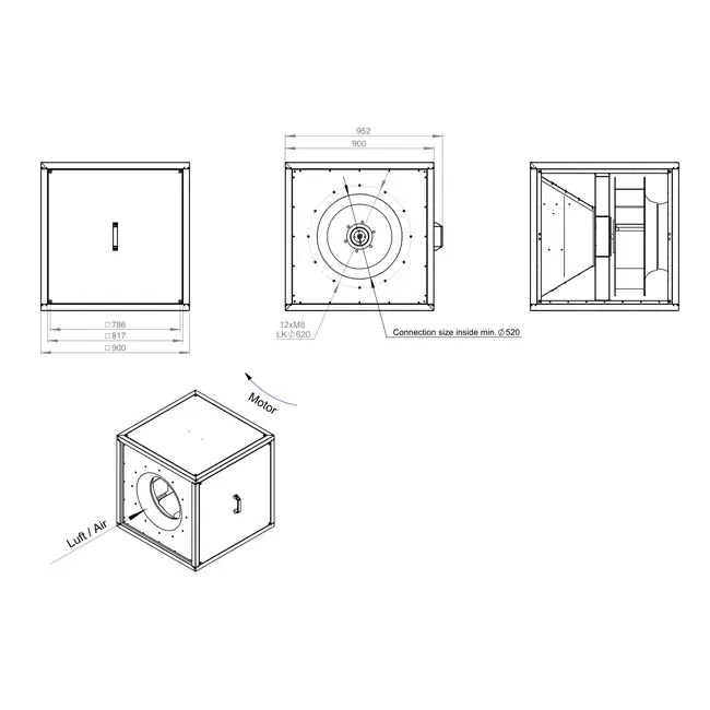Box fan motor outside air flow - MPC T 630 EC K01