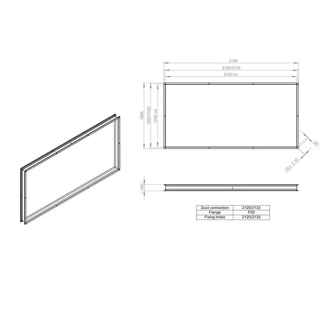 Flexible connection piece 2100 x 1000 - VS 210100