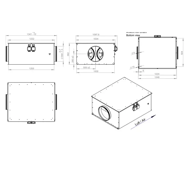 Tube fan 400 mm insulated energy efficient - EM DUO 400 EC K 01