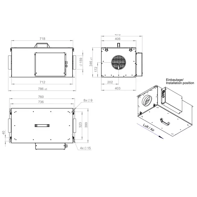 Supply unit with electric heating - FFH 160 EC EOJR 01