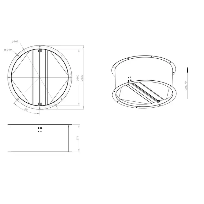 Self-closing roof shut-off valve galvanized sheet steel - DVK 560 10