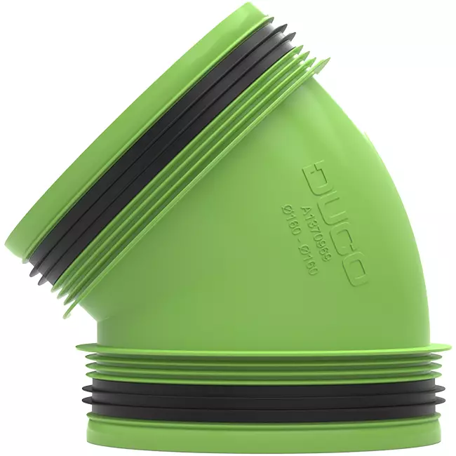 Duco Connector 45° with Rubber D160/D160 (M/M