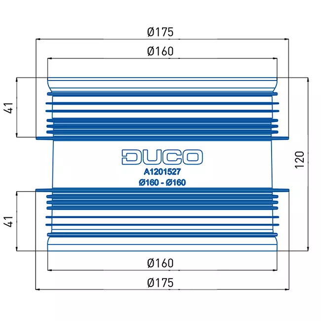 Duco Connector with Rubber D160-D160 (M/M)