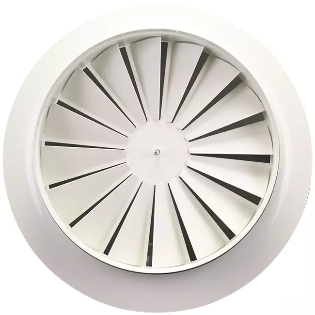 Swirl diffuser round 250mm central screw - SWR 250 RAL 9016