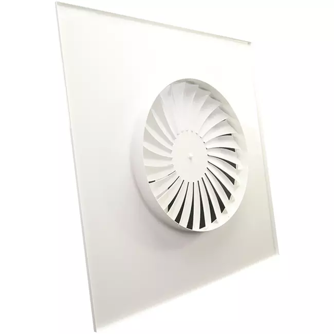 Swirl diffuser fixed vanes 500mm square - SWS500 RAL9010
