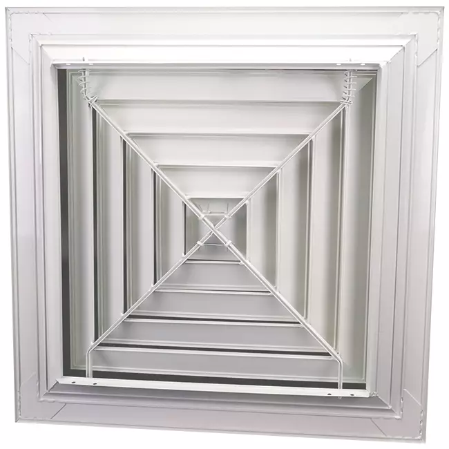 Blade ceiling diffuser with 4-way air distribution - MDCD4-375/520