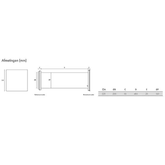 Vent-Axia Heat Save decentralized WTW unit 160 mm