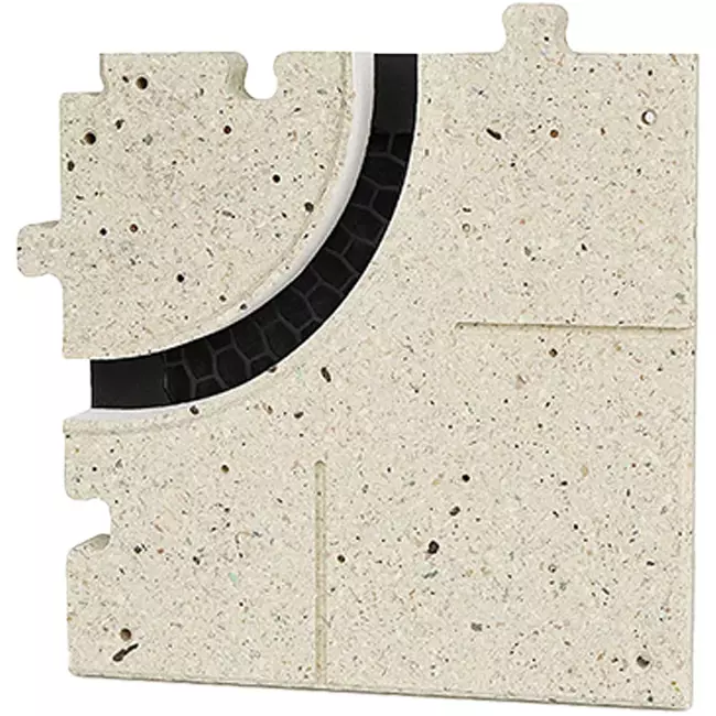Ergovent curved corner piece for modular plug-in line gratings