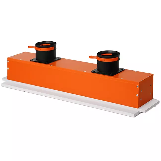 Ergovent drop-in frameless louvre 600 mm with connection diameter 75 mm - profile (vertical)