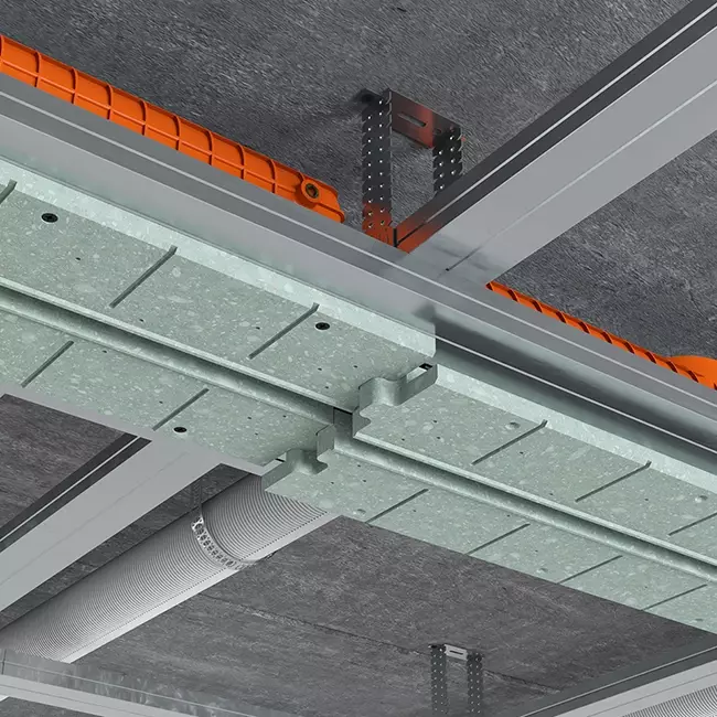 Ergovent plasterable frameless linear grille 1050 mm with 75 mm connection diameter - modular - 1 slot