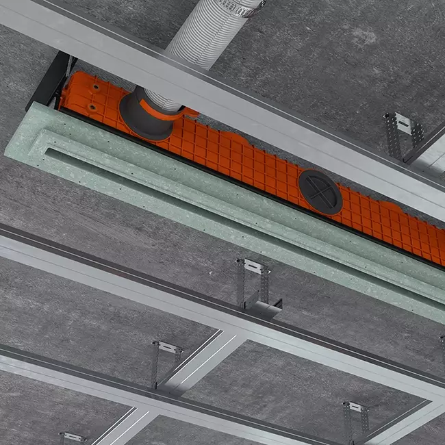 Ergovent plasterable frameless linear grille 1000 mm with 75 mm connection diameter - standard