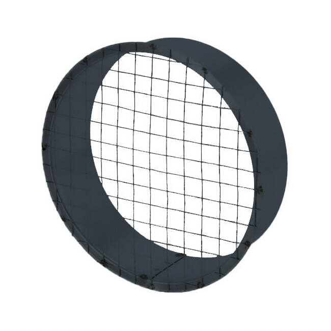 Pipe grille Ø 125mm with mesh for spiral pipe - bespoke RAL7016
