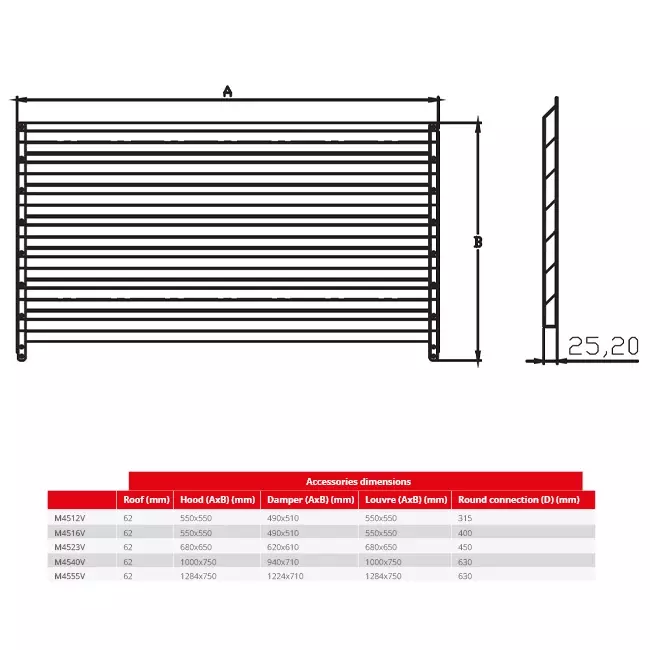 Maxivent by Econox louvre for M4555 horizontal - LV