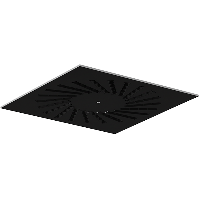 Swirl diffuser steel with adjustable deflectors - 595x595 mm - RAL 9005