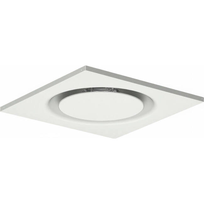 Ceiling diffuser steel round air outlet for supply and exhaust 595x595 mm - 160 mm - RAL 9010