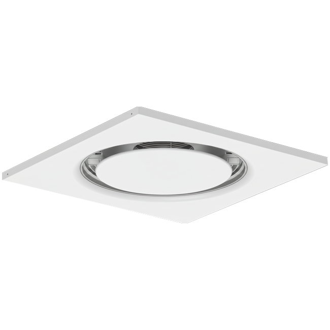 Ceiling diffuser steel round air outlet for supply and exhaust 595x595 mm - 200 mm - RAL 9016
