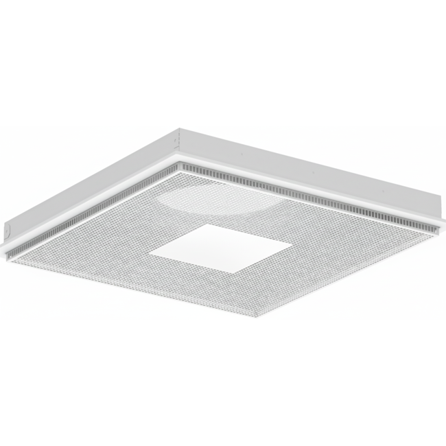 Perforated ceiling diffuser for supply and exhaust 595x595 mm - 250 mm - RAL 9016