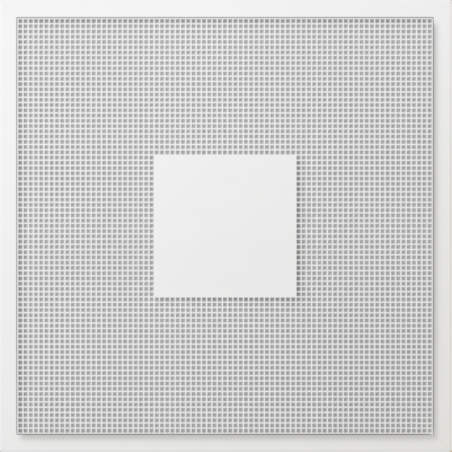 Perforated ceiling diffuser for supply and exhaust 595x595 mm - 250 mm - RAL 9016