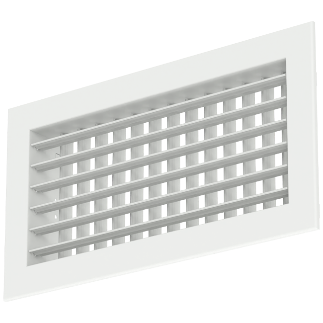 Wall grille aluminum double adjustable - with friction springs - 800x150 mm - RAL 9016