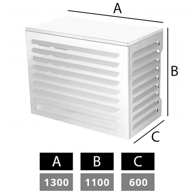 Air conditioner and heat pump enclosure large RAL9010 White