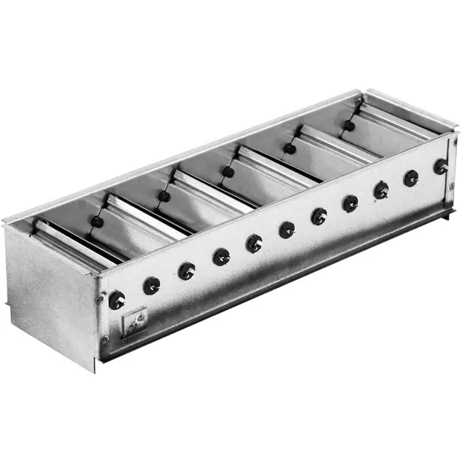 Wall grille aluminum single adjustable with control damper - with friction springs - 200x100 mm - RAL 9016