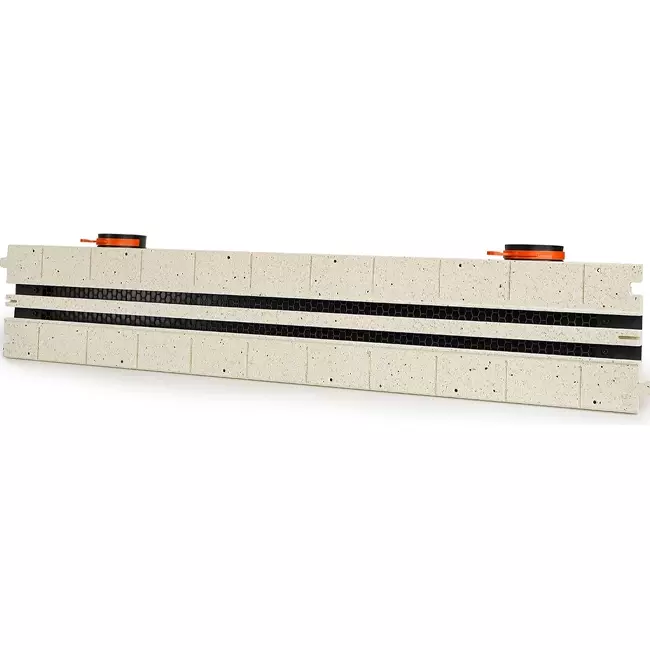Ergovent plasterable frameless louvre 1050 mm with connection diameter 75 mm - modular - 2 slots