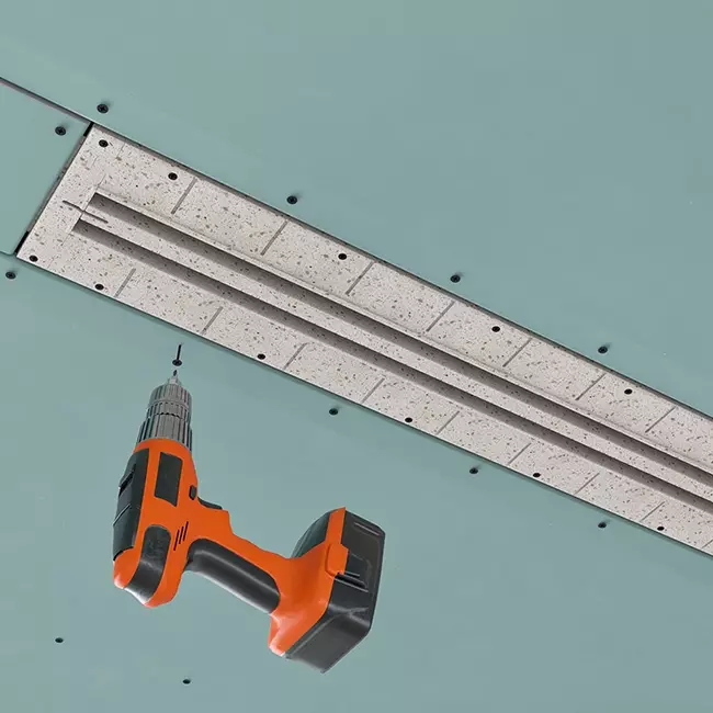 Ergovent plasterable frameless louvre 1050 mm with connection diameter 75 mm - modular - 2 slots