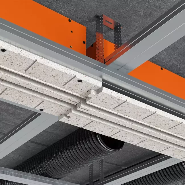 Ergovent plasterable frameless louvre 1050 mm with connection diameter 125 mm - air conditioning - 2 slots