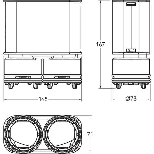 Ubbink Air Excellent 2x 23C - 55SC reducer