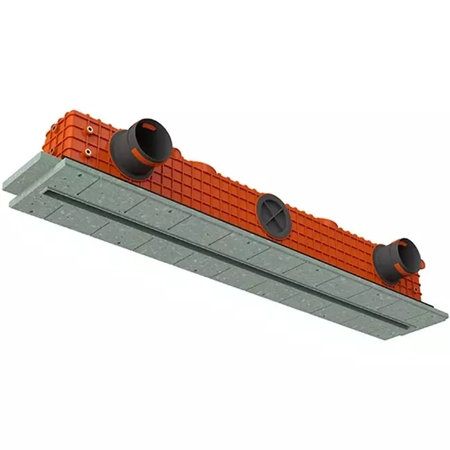 Ergovent plasterable frameless linear grille 1000 mm with 75 mm connection diameter – profile