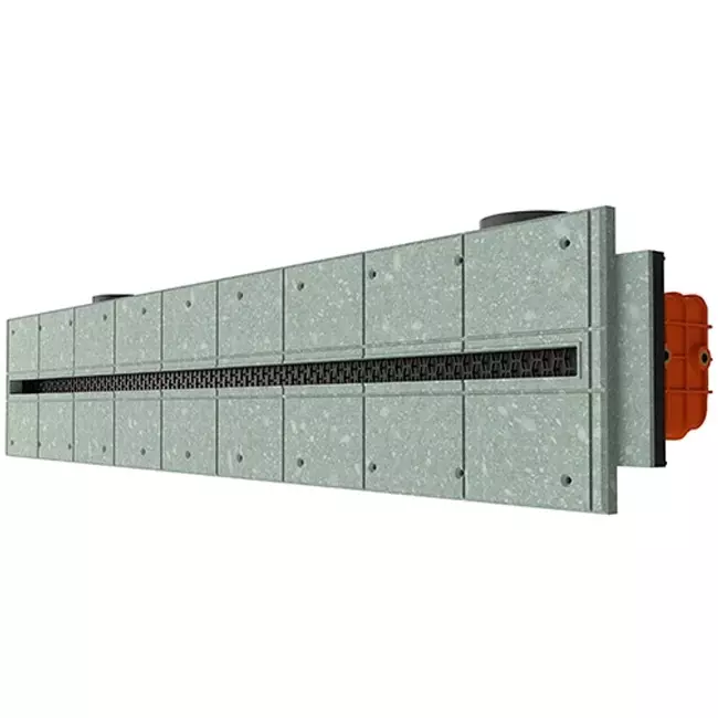 Ergovent plasterable frameless linear grille 1000 mm with 75 mm connection diameter – profile