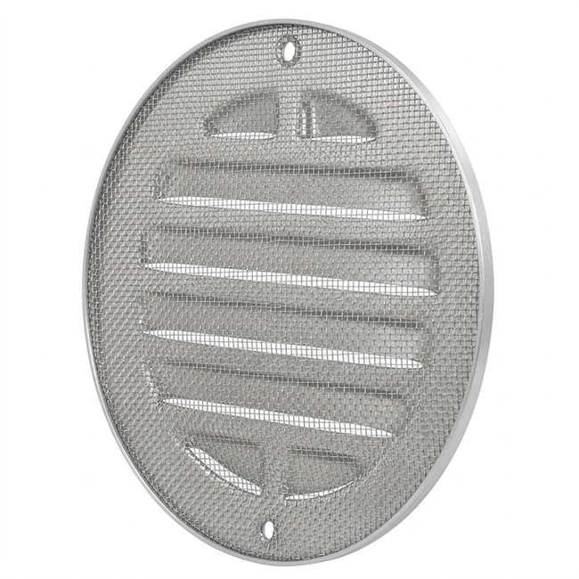 Outer grille round 80 mm aluminum - anodized aluminum
